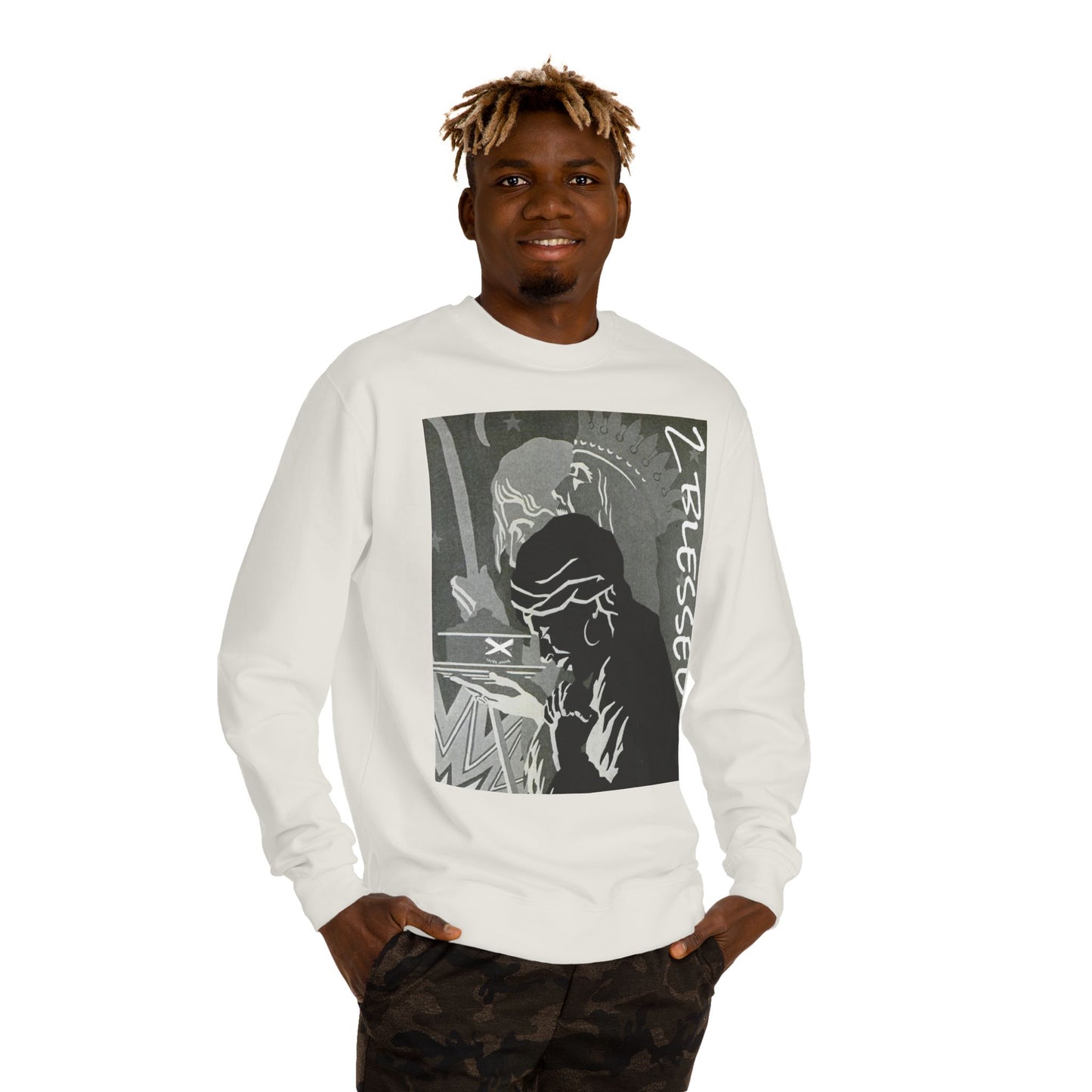 Inspirational Unisex Crew Neck Sweatshirt - 'Blessed' Art Design