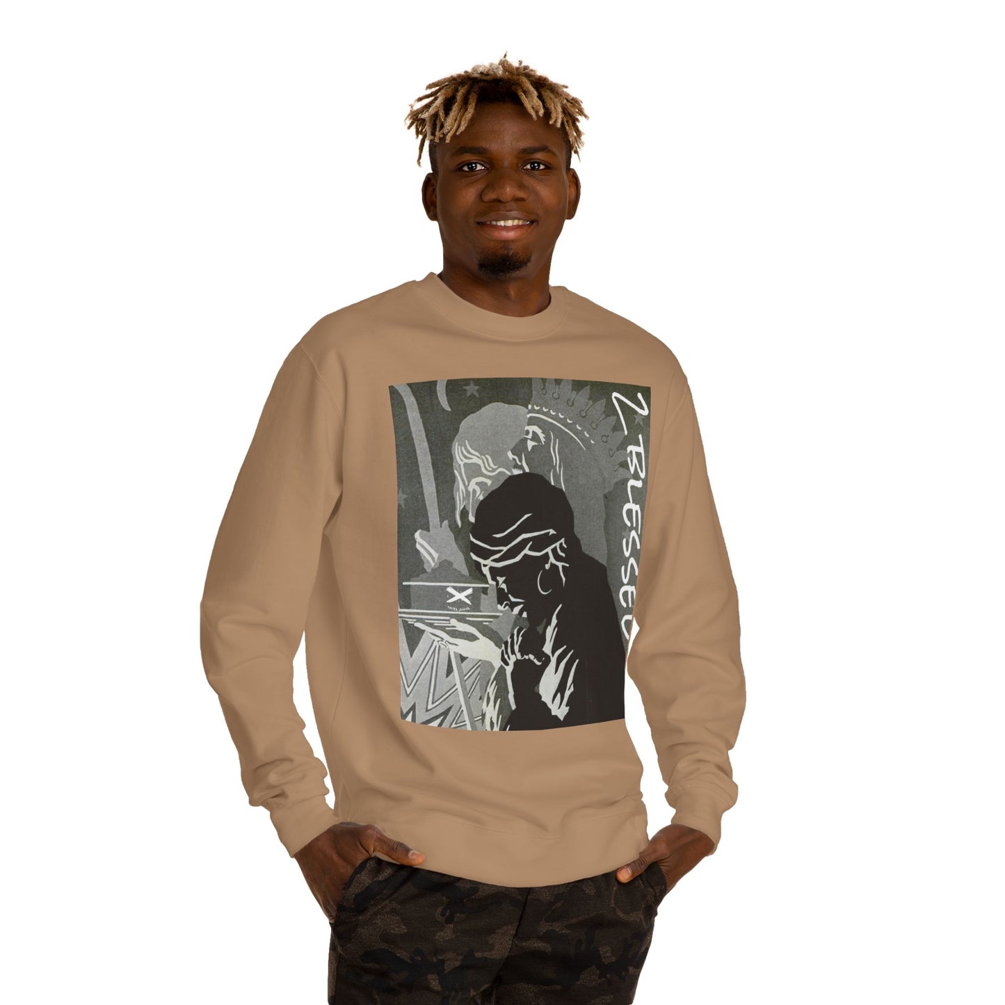 Inspirational Unisex Crew Neck Sweatshirt - 'Blessed' Art Design