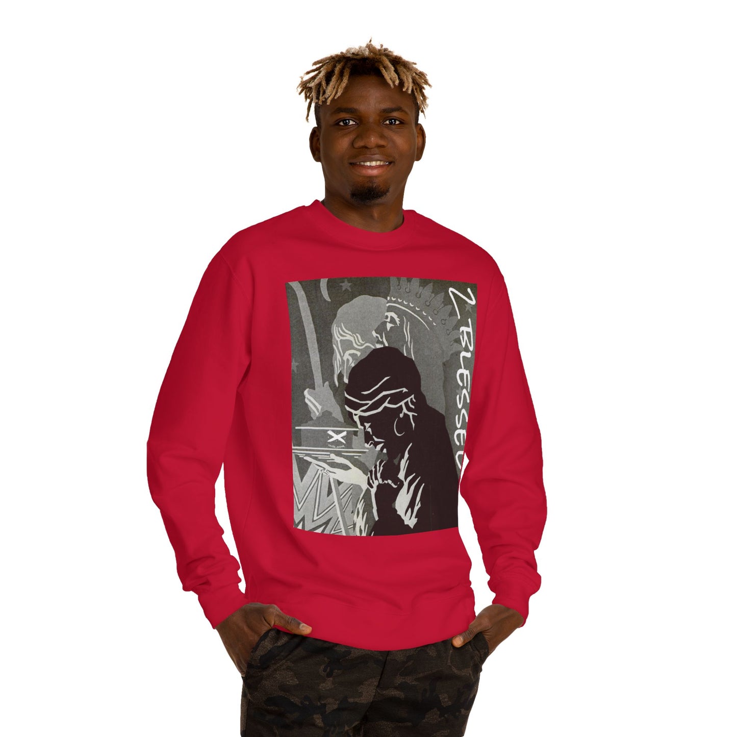 Inspirational Unisex Crew Neck Sweatshirt - 'Blessed' Art Design