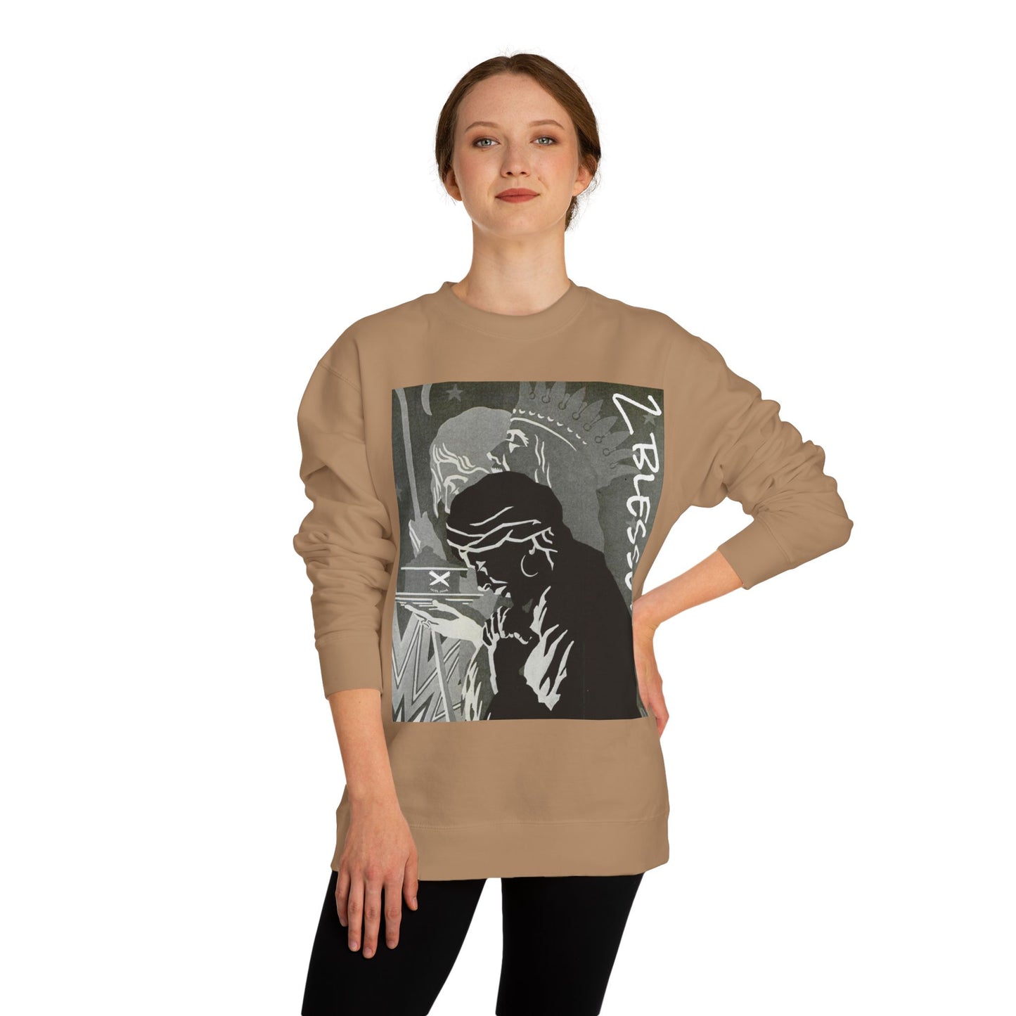 Inspirational Unisex Crew Neck Sweatshirt - 'Blessed' Art Design