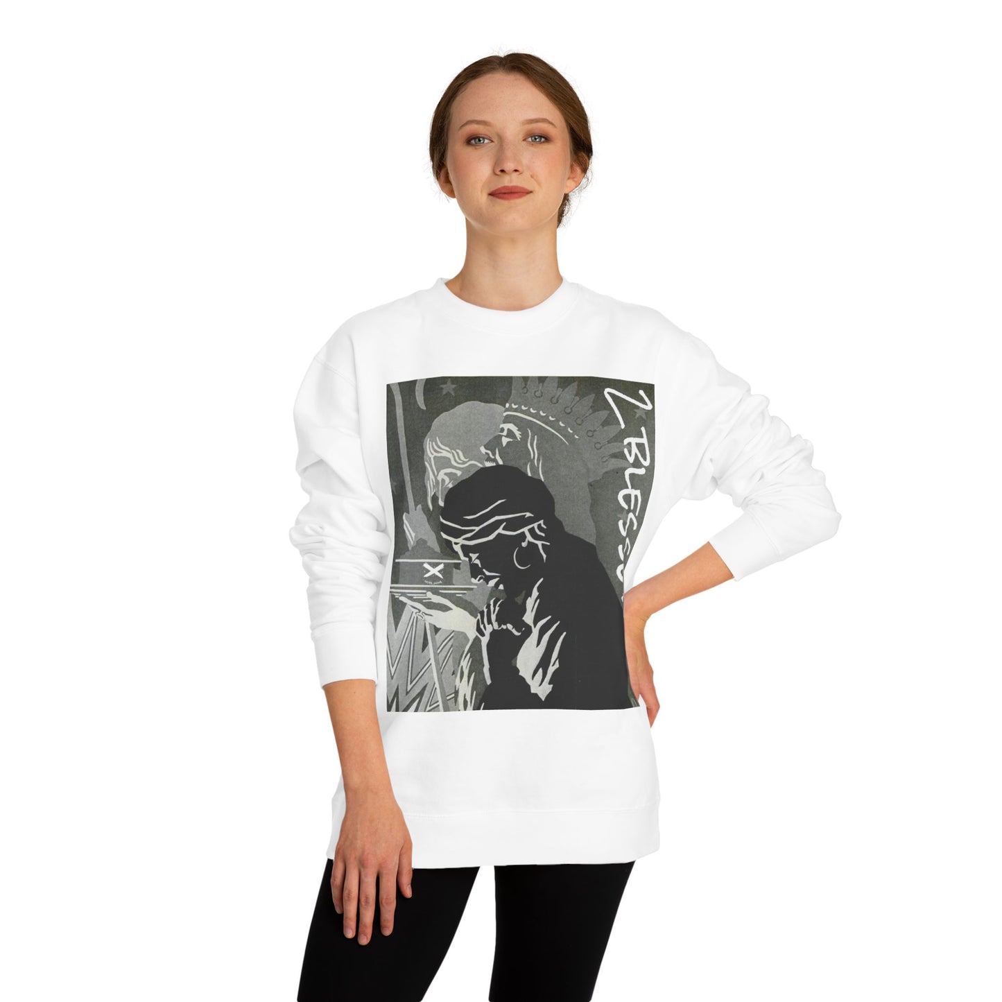 Inspirational Unisex Crew Neck Sweatshirt - 'Blessed' Art Design