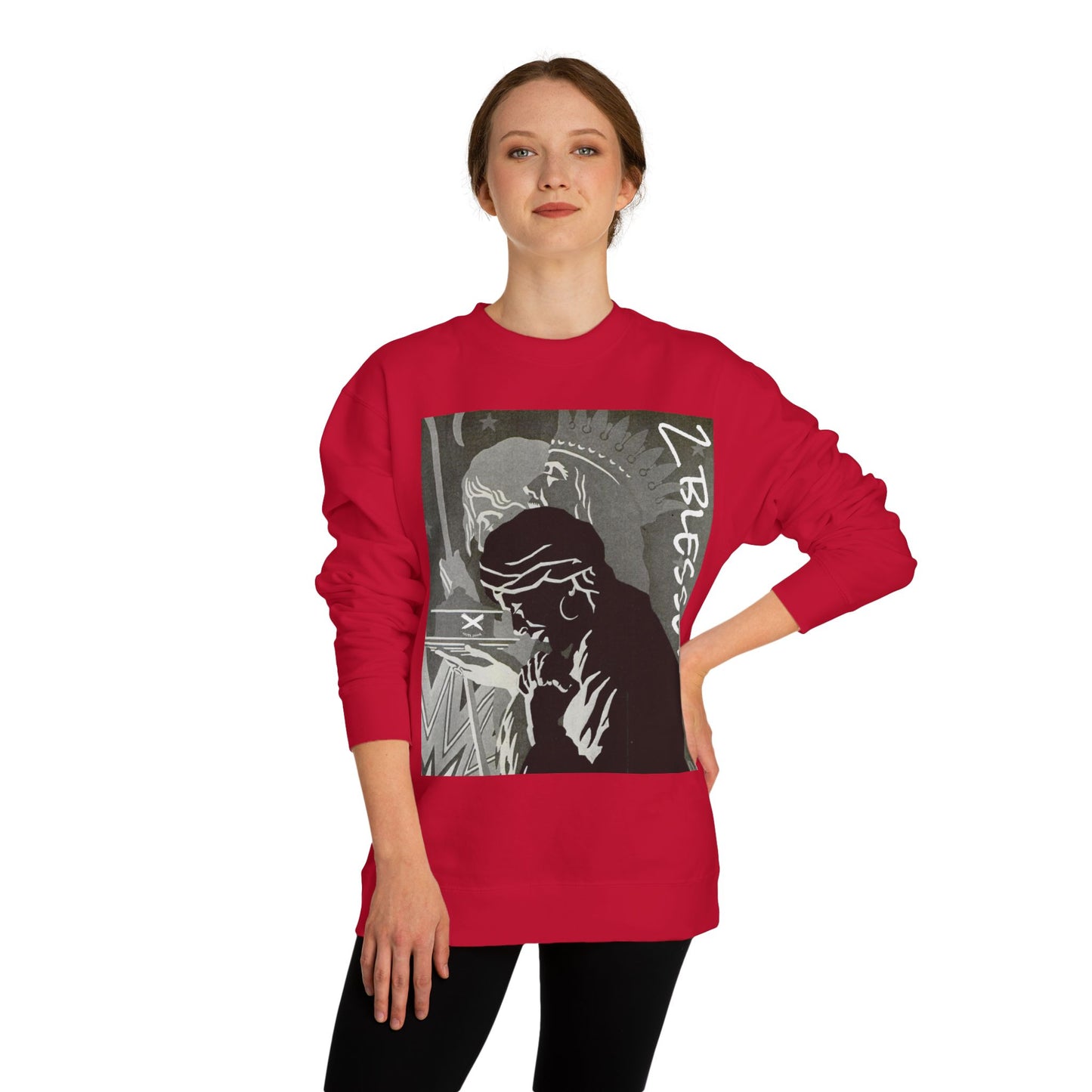 Inspirational Unisex Crew Neck Sweatshirt - 'Blessed' Art Design