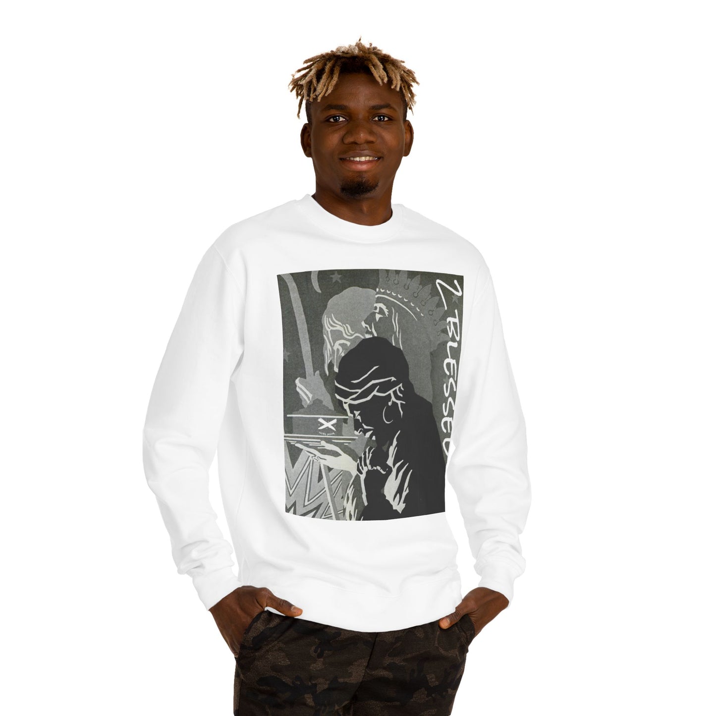 Inspirational Unisex Crew Neck Sweatshirt - 'Blessed' Art Design
