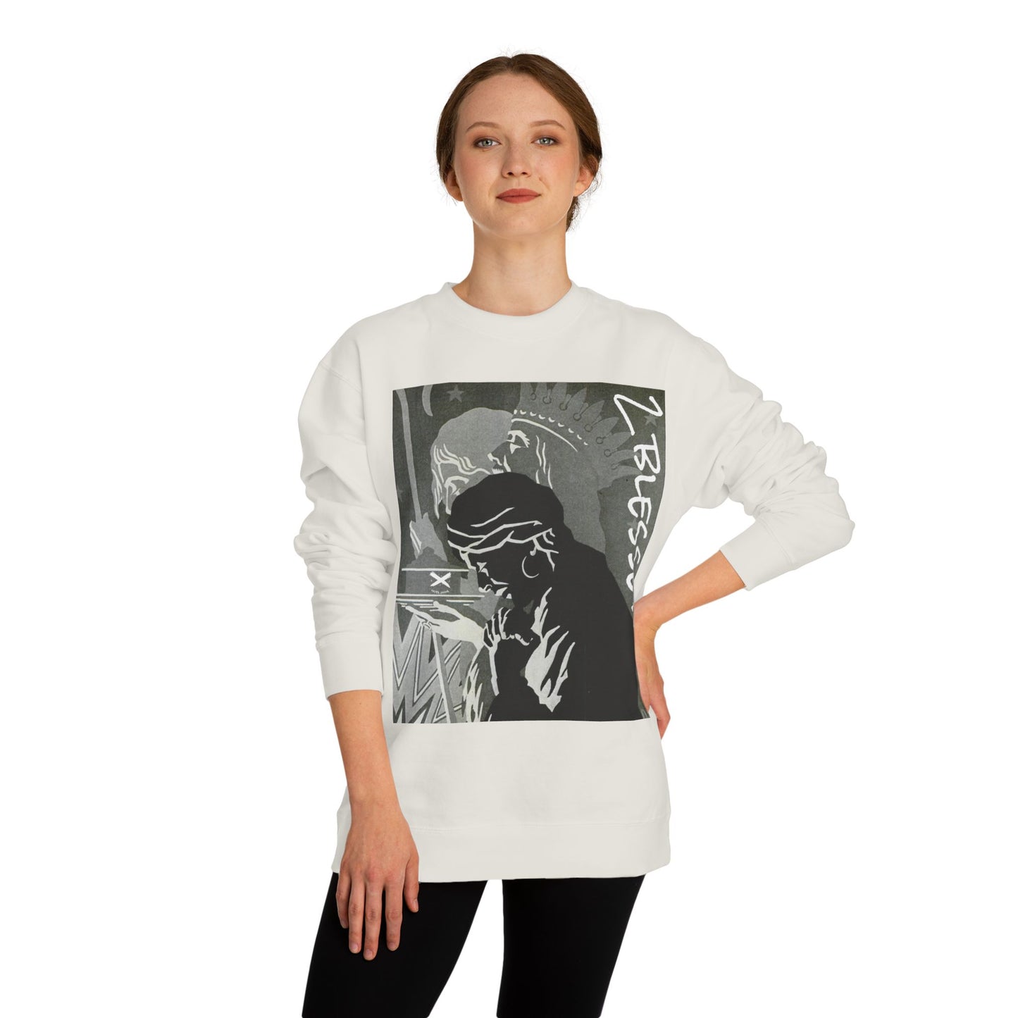 Inspirational Unisex Crew Neck Sweatshirt - 'Blessed' Art Design